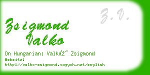 zsigmond valko business card