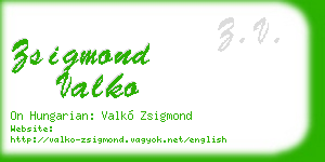 zsigmond valko business card